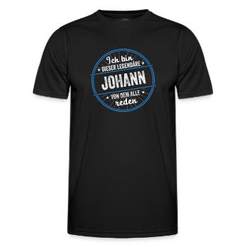 Ich bin dieser legendärer Johann Name - Männer Funktions-T-Shirt - Schwarz - Vorne - AI Model Male 178 dark (178cm)