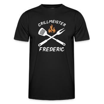 Grillmeister Frederic - Männer Funktions-T-Shirt - Schwarz - Vorne - AI Model Male 178 dark (178cm)