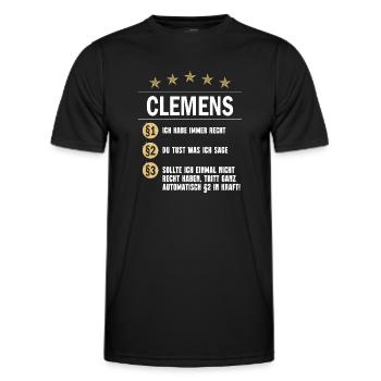 Clemens Habe immer Recht Namenstag - Männer Funktions-T-Shirt - Schwarz - Vorne - AI Model Male 178 dark (178cm)
