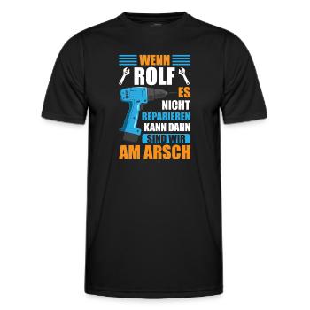 Rolf Vorname Name Geburtstag Reparieren - Männer Funktions-T-Shirt - Schwarz - Vorne - AI Model Male 178 dark (178cm)