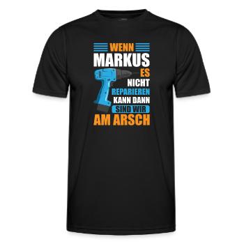 Markus Vorname Name Geburtstag Reparieren - Männer Funktions-T-Shirt - Schwarz - Vorne - AI Model Male 178 dark (178cm)