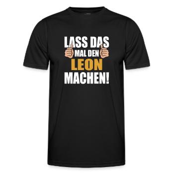 Lass das mal den Leon machen - Männer Funktions-T-Shirt - Schwarz - Vorne - AI Model Male 178 dark (178cm)