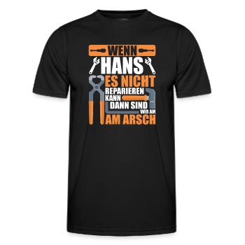Vorname Hans Name Geburtstag Geschenk - Männer Funktions-T-Shirt - Schwarz - Vorne - AI Model Male 178 dark (178cm)