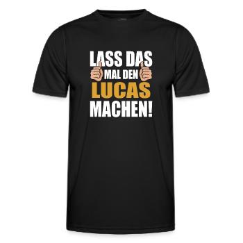Lass das mal den Lucas machen - Männer Funktions-T-Shirt - Schwarz - Vorne - AI Model Male 178 dark (178cm)