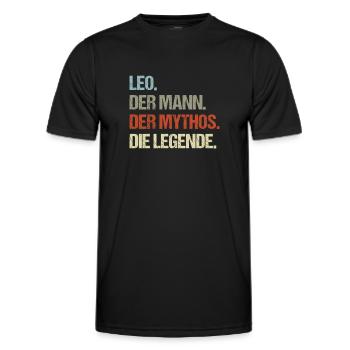Leo der Mann der Mythos die Legende - Männer Funktions-T-Shirt - Schwarz - Vorne - AI Model Male 178 dark (178cm)
