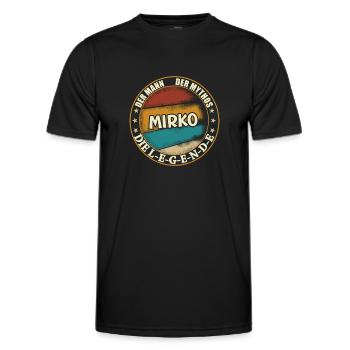 Mirko Vorname Name Geburtstag - Männer Funktions-T-Shirt - Schwarz - Vorne - AI Model Male 178 dark (178cm)