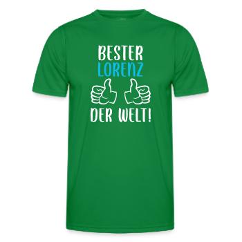 Lorenz Prénom Nom Anniversaire - T-shirt sport Homme - vert - Devant - AI Model Male 178 dark (178cm)
