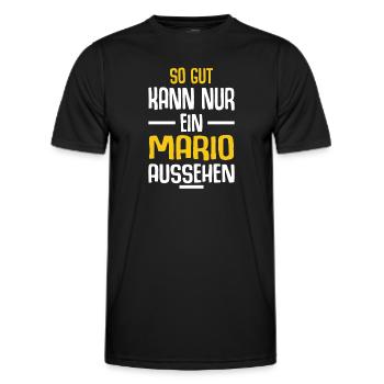 Mario Vorname Name Geburtstag - Männer Funktions-T-Shirt - Schwarz - Vorne - AI Model Male 178 dark (178cm)
