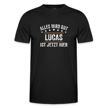 Lucas Vorname Name Geburtstag - Männer Funktions-T-Shirt - Schwarz - Vorne - AI Model Male 178 dark (178cm)
