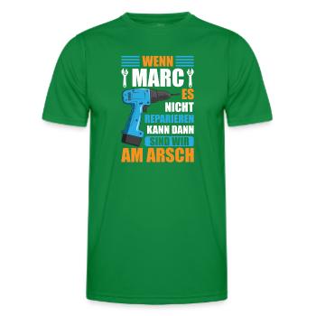 Marc Vorname Name Geburtstag Reparieren - Männer Funktions-T-Shirt - Kelly Green - Vorne - AI Model Male 178 dark (178cm)