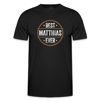 Meilleur Matthias Ever Prénom Nom Cadeau - T-shirt sport Homme - noir - Devant - AI Model Male 178 dark (178cm)