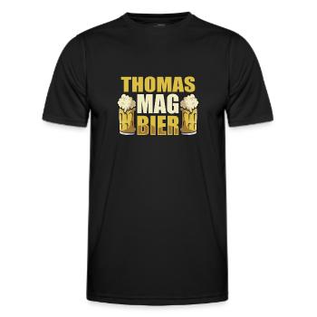 Thomas mag Bier Name Geburtstag - Männer Funktions-T-Shirt - Schwarz - Vorne - AI Model Male 178 dark (178cm)