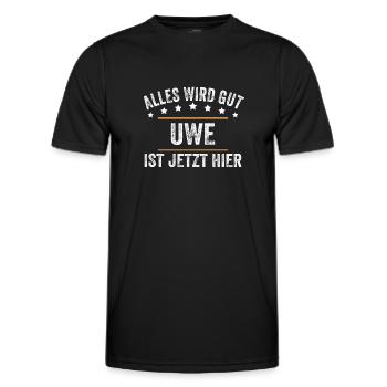 Uwe Vorname Name Geburtstag - Männer Funktions-T-Shirt - Schwarz - Vorne - AI Model Male 178 dark (178cm)