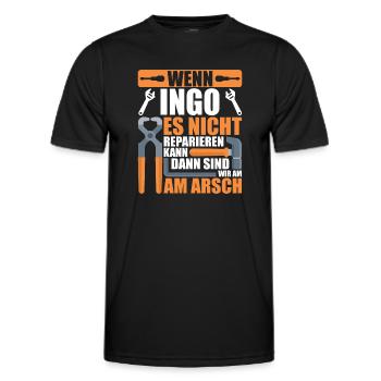 Vorname Ingo Name Geburtstag Geschenk - Männer Funktions-T-Shirt - Schwarz - Vorne - AI Model Male 178 dark (178cm)