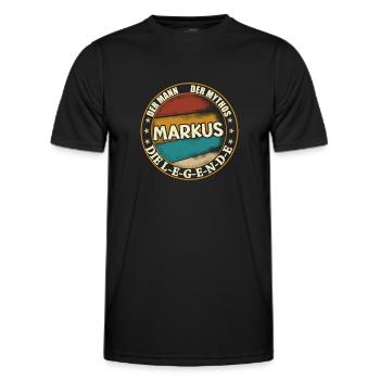 Markus Vorname Name Geburtstag - Männer Funktions-T-Shirt - Schwarz - Vorne - AI Model Male 178 dark (178cm)