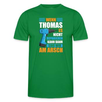 Thomas Vorname Name Geburtstag Reparieren - Männer Funktions-T-Shirt - Kelly Green - Vorne - AI Model Male 178 dark (178cm)