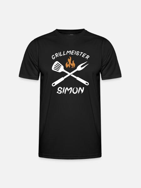 Grillmeister Simon - Männer Funktions-T-Shirt - Schwarz