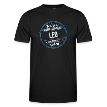 Ich bin dieser legendärer Leo Name - Männer Funktions-T-Shirt - Schwarz - Vorne - AI Model Male 178 dark (178cm)