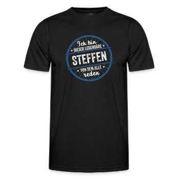 Ich bin dieser legendärer STeffen Name - Männer Funktions-T-Shirt - Schwarz - Vorne - AI Model Male 178 dark (178cm)