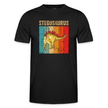 Stegosaurus Dinosaure Enfants Dino Cadeau - T-shirt sport Homme - noir - Devant - AI Model Male 178 dark (178cm)