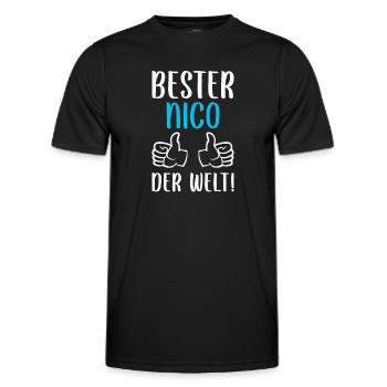 Nico Vorname Name Geburtstag - Männer Funktions-T-Shirt - Schwarz - Vorne - AI Model Male 178 dark (178cm)