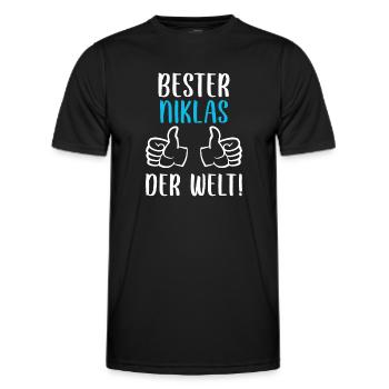 Niklas Vorname Name Geburtstag - Männer Funktions-T-Shirt - Schwarz - Vorne - AI Model Male 178 dark (178cm)