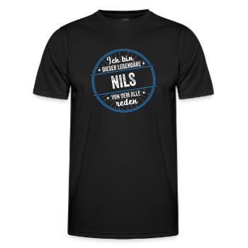 Ich bin dieser legendärer Nils Name - Männer Funktions-T-Shirt - Schwarz - Vorne - AI Model Male 178 dark (178cm)