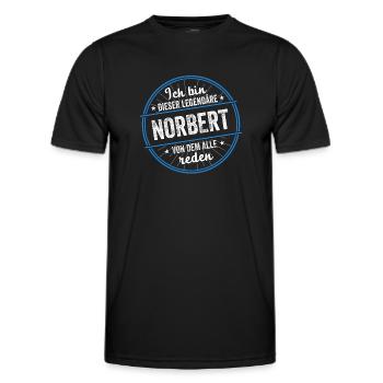 Ich bin dieser legendärer Norbert Name - Männer Funktions-T-Shirt - Schwarz - Vorne - AI Model Male 178 dark (178cm)