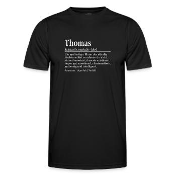 Thomas Definition Namenstag Geburtstag Name - Männer Funktions-T-Shirt - Schwarz - Vorne - AI Model Male 178 dark (178cm)