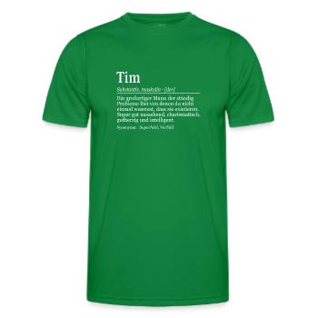 Tim Definition Namenstag Geburtstag Name - Männer Funktions-T-Shirt - Kelly Green - Vorne - AI Model Male 178 dark (178cm)
