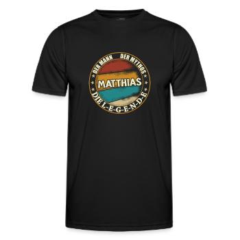 Matthias Vorname Name Geburtstag - Männer Funktions-T-Shirt - Schwarz - Vorne - AI Model Male 178 dark (178cm)