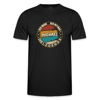 Michael Vorname Name Geburtstag - Männer Funktions-T-Shirt - Schwarz - Vorne - AI Model Male 178 dark (178cm)