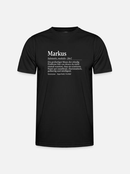 Markus Definition Namenstag Geburtstag Name - Männer Funktions-T-Shirt - Schwarz
