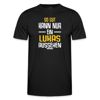 Lukas Vorname Name Geburtstag - Männer Funktions-T-Shirt - Schwarz - Vorne - AI Model Male 178 dark (178cm)