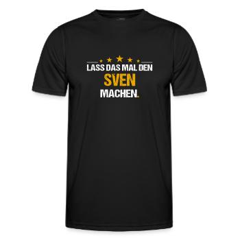 Lass das mal den Sven machen Name - Männer Funktions-T-Shirt - Schwarz - Vorne - AI Model Male 178 dark (178cm)