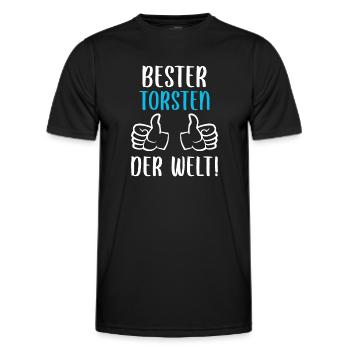 Torsten Vorname Name Geburtstag - Männer Funktions-T-Shirt - Schwarz - Vorne - AI Model Male 178 dark (178cm)