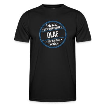 Ich bin dieser legendärer Olaf Name - Männer Funktions-T-Shirt - Schwarz - Vorne - AI Model Male 178 dark (178cm)