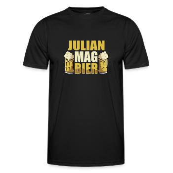 Julian mag Bier Name Geburtstag - Männer Funktions-T-Shirt - Schwarz - Vorne - AI Model Male 178 dark (178cm)