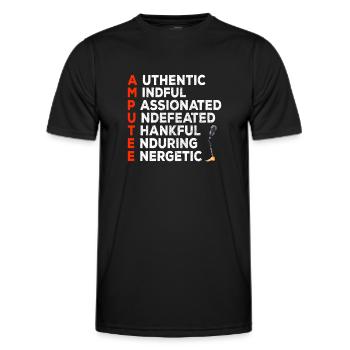 Leg surgery wheelchair lost leg - Men's Functional T-Shirt - black - Front - AI Model Male 178 dark (178cm)