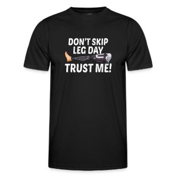 Leg surgery wheelchair lost leg - Men's Functional T-Shirt - black - Front - AI Model Male 178 dark (178cm)