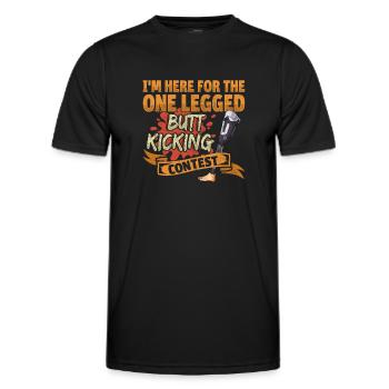 Leg surgery wheelchair lost leg - Men's Functional T-Shirt - black - Front - AI Model Male 178 dark (178cm)