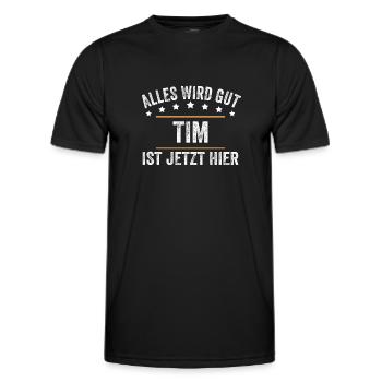 Tim Vorname Name Geburtstag - Männer Funktions-T-Shirt - Schwarz - Vorne - AI Model Male 178 dark (178cm)