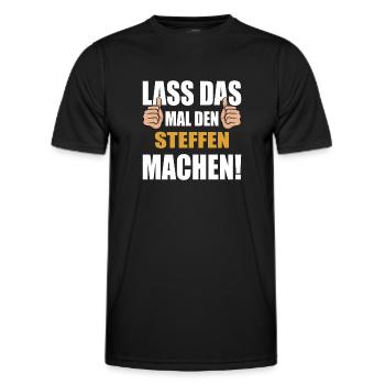 Lass das mal den STeffen machen - Männer Funktions-T-Shirt - Schwarz - Vorne - AI Model Male 178 dark (178cm)