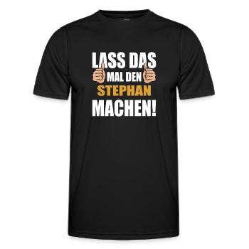 Lass das mal den Stephan machen - Männer Funktions-T-Shirt - Schwarz - Vorne - AI Model Male 178 dark (178cm)
