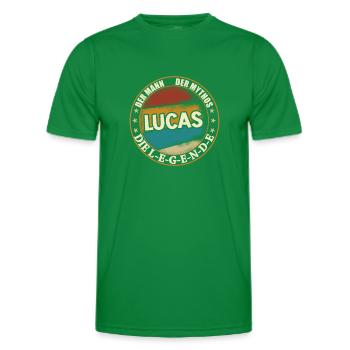 Lucas Vorname Name Geburtstag - Männer Funktions-T-Shirt - Kelly Green - Vorne - AI Model Male 178 dark (178cm)