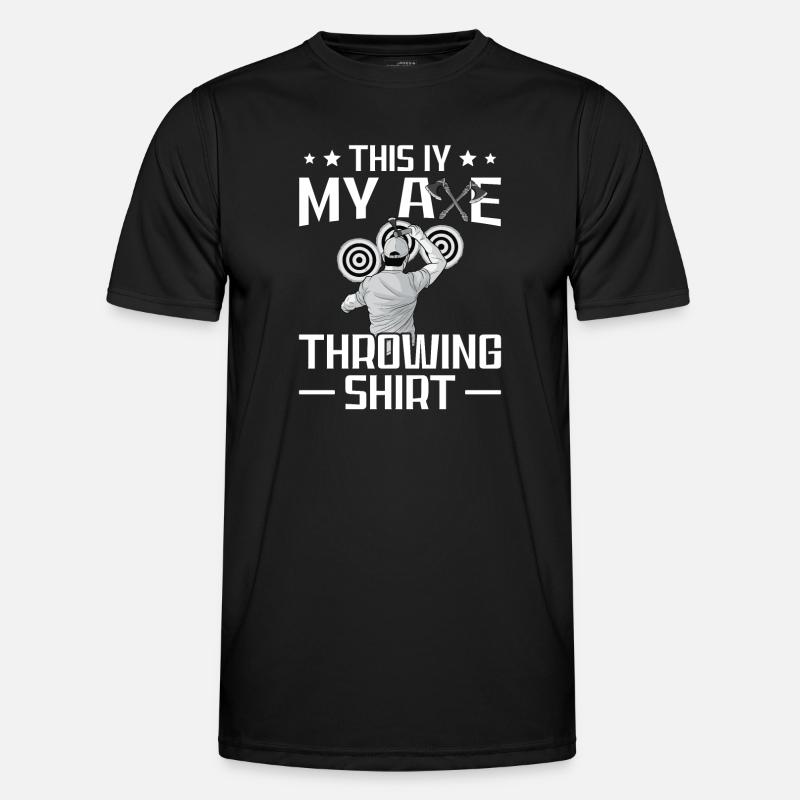 Axt Werfen - Männer Funktions-T-Shirt - Schwarz