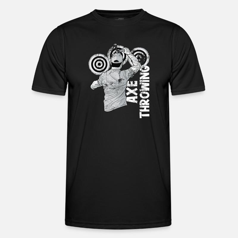 Throwing an axe - Men's Functional T-Shirt - black