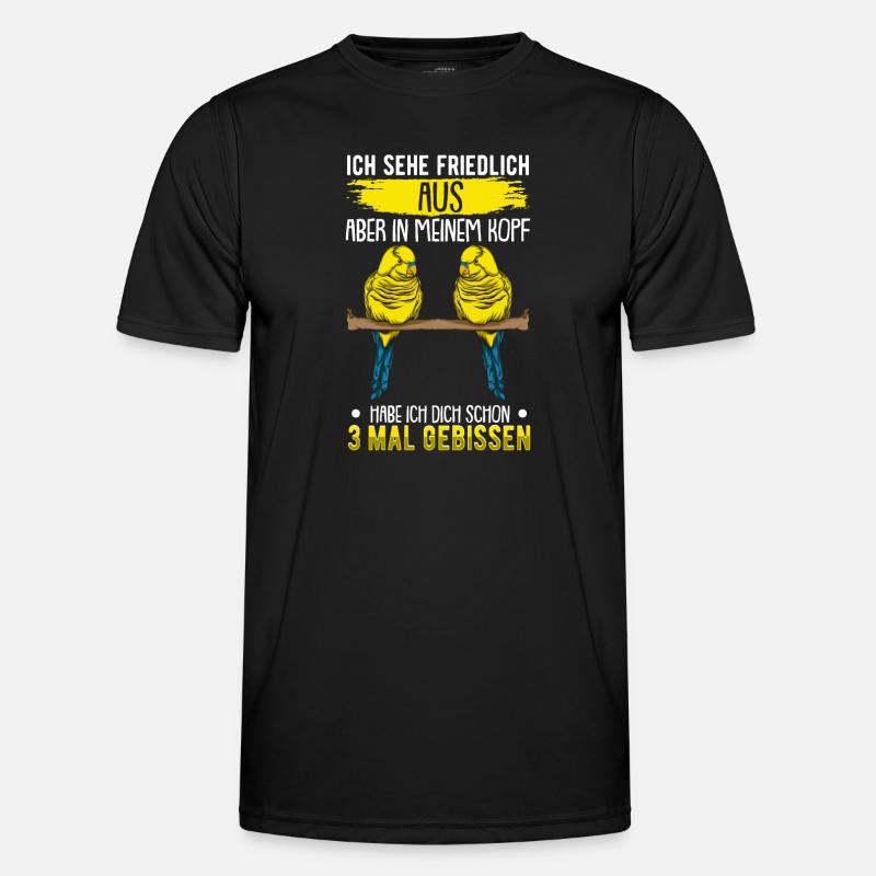 Wellensittich Vogel - Männer Funktions-T-Shirt - Schwarz