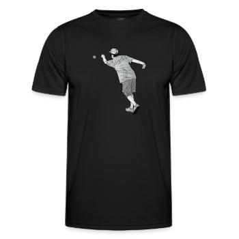 Petanque Boule Game Set Boccia - Men's Functional T-Shirt - black - Front - AI Model Male 178 dark (178cm)