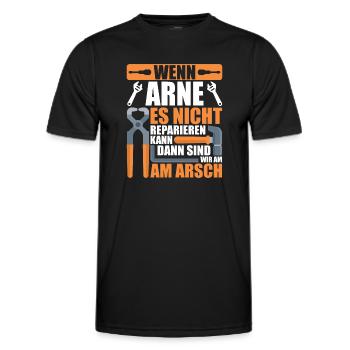 Vorname Arne Name Geburtstag Geschenk - Männer Funktions-T-Shirt - Schwarz - Vorne - AI Model Male 178 dark (178cm)